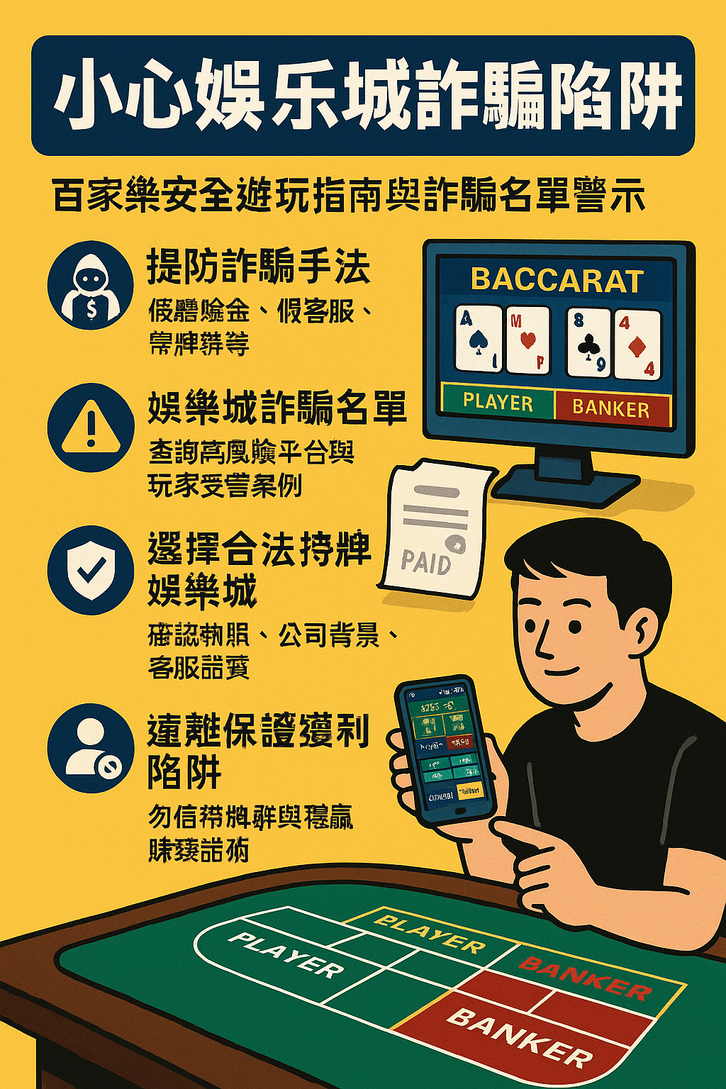 小心娛樂城詐騙陷阱！百家樂安全遊玩指南與詐騙名單警示