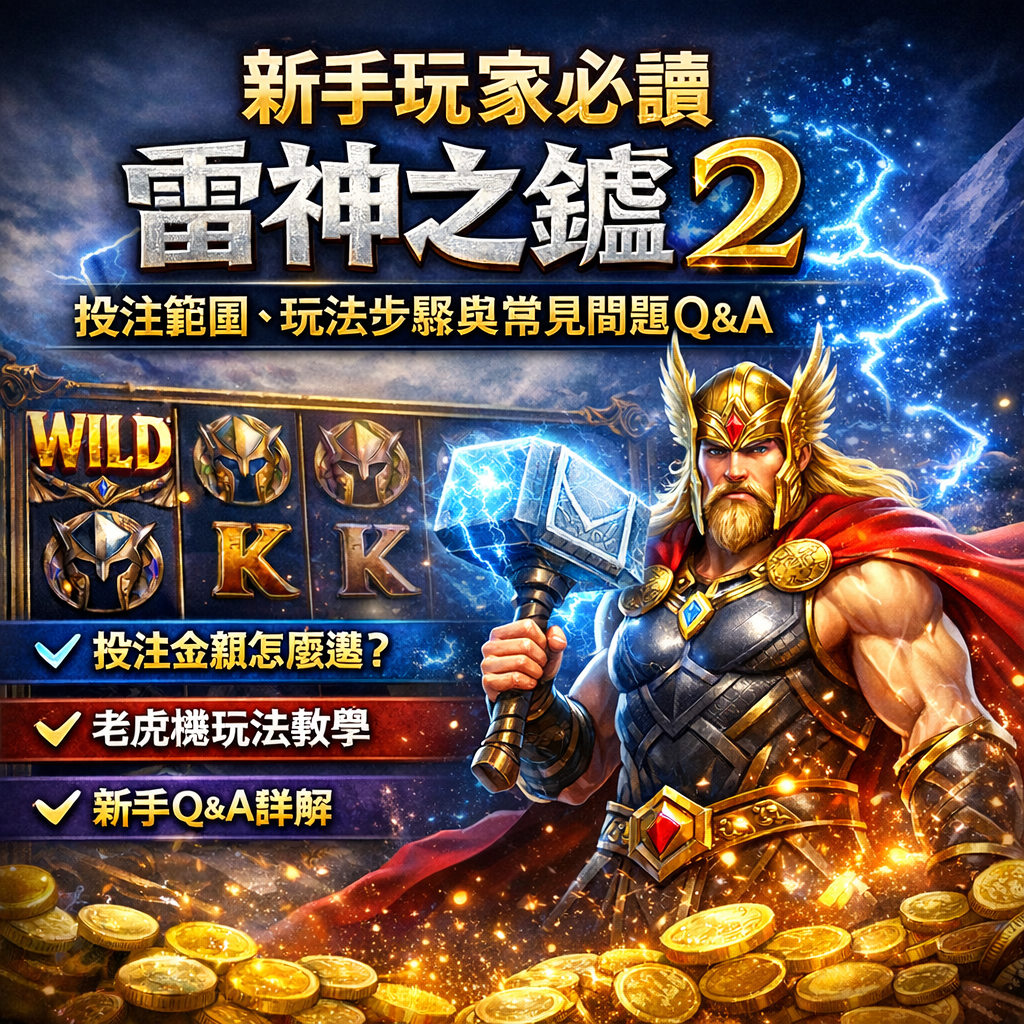 對剛接觸線上娛樂城或老虎機遊戲的新手玩家來說，《雷神之鎚2》是最常被推薦入門的熱門機台之一。它的操作方式直覺、投注彈性高，不需要複雜設定就能開始遊玩，非常適合第一次嘗試博弈遊戲的玩家。本篇將從投注範圍、實際玩法步驟到新手最常遇到的問題 Q&A，一步步帶你了解雷神之鎚2 的基本規則與注意事項，幫助你用正確方式上手，避免新手常見的錯誤操作。