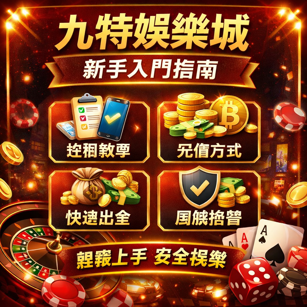 對於第一次接觸九特娛樂城的玩家來說，了解完整的線上娛樂城新手流程至關重要。本篇將從娛樂城註冊、充值方式到出金流程進行全面解析，並搭配風險控管與資金管理觀念，幫助你安全進入線上博弈平台。無論你是剛開始接觸娛樂城推薦平台，還是想了解如何降低博弈風險，本篇都能提供完整指引，讓你在線上娛樂城中更穩定地進行遊戲與資金操作。
